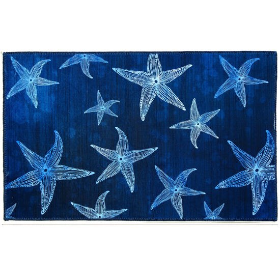 1.8' x 2.6' Dark Blue Starfish Blues Rug Wilford & Lee Home Accents