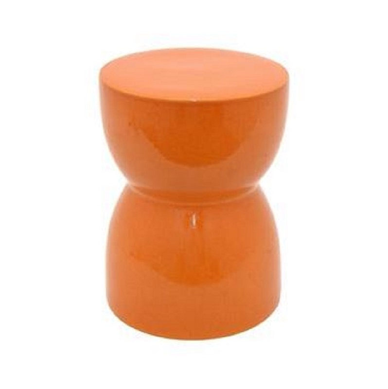 13" Round Ceramic Orange Stool Wilford & Lee Home Accents