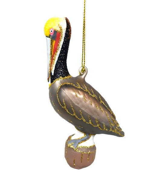 5" Brown Glass Pelican Ornament Wilford & Lee Home Accents