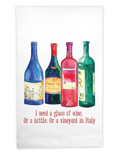 Wine Bottle Kitchen Towel