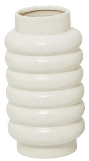 12 White Matte Ring Ribbed Ceramic Vase Wilford And Lee Home Accents 5684