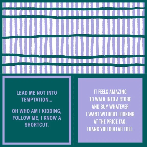 5" Square "Lead Me Not Into Temptation..." Double Sided Beverage Napkin