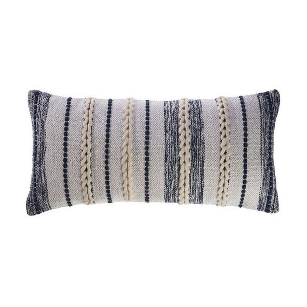 14" x 28" Navy and White Stripe Decorative Pillow Wilford & Lee Home Accents