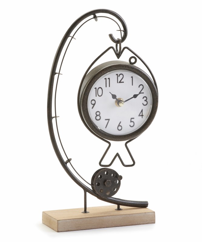 13 Fishing Pole Sitting Clock - Wilford & Lee Home Accents
