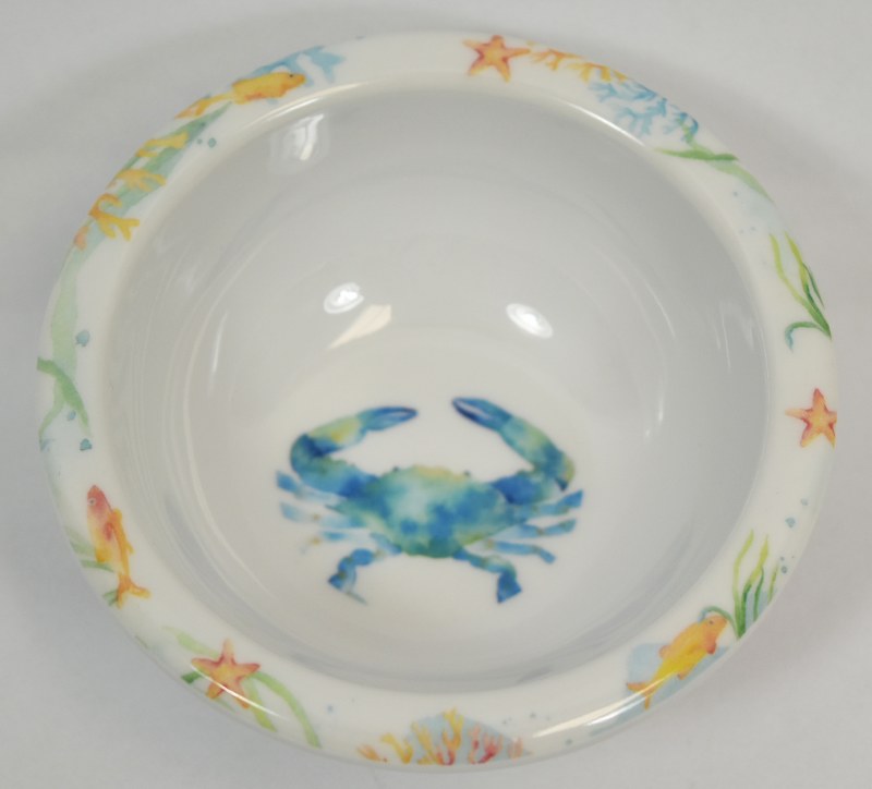 Blue Crab Spoon Rest, round aqua