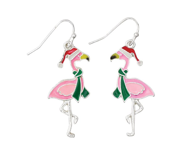 Christmas flamingo store earrings