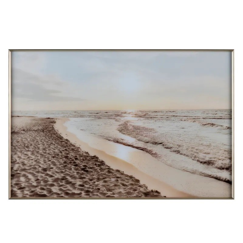 32" x 48" Sarasota Beach Coastal Tempered Glass Framed Print Wilford