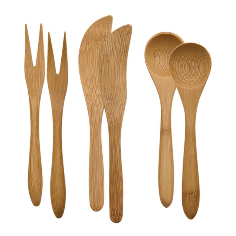 Set of Six Bamboo Servers Wilford & Lee Home Accents