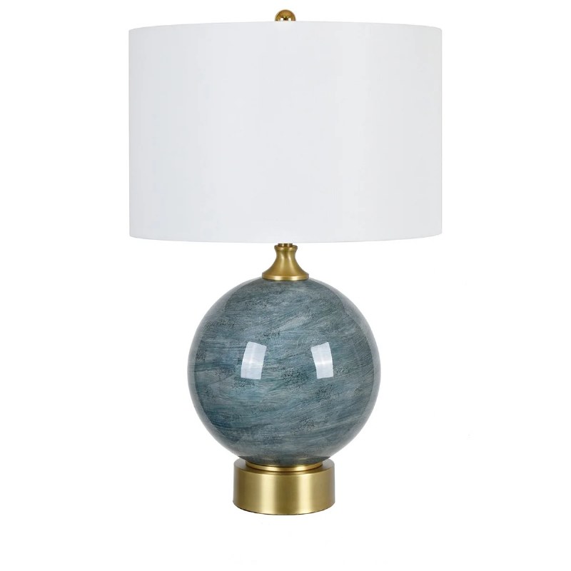 25" Blue Glass Orb Table Lamp Wilford & Lee Home Accents