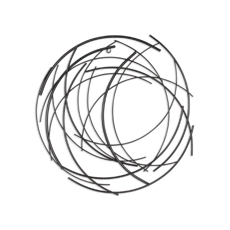 20" Round Black Abstract Metal Wall Art Plaque Wilford & Lee Home Accents