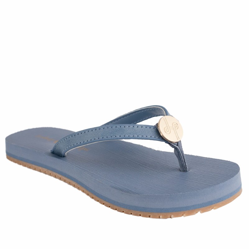 Size 7 Blue Cathy Snap Flip Flops - Wilford & Lee Home Accents