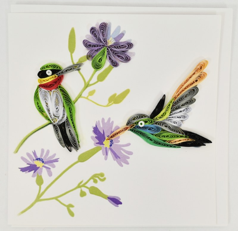Hummingbirds Quilling Card Wilford & Lee Home Accents