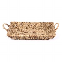 16" Large Rectangular Woven Hyacinth Handled Tray 16" Large Rectangular Woven Hyacinth Handled Tray