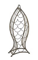 29" Medium Brown Metal Wire Fish Shaped Wine Bottle Rack