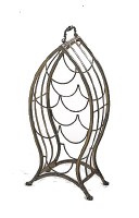 20" Small Brown Metal Wire Fish Shaped Wine Bottle Rack