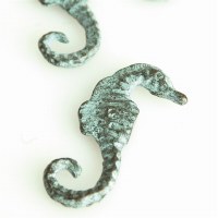 3" Verdigris Seahorse