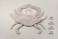 9" x 12" Small Distressed White Finish Crab Wall Plaque