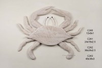 18" x 24" Medium Distressed White Finish Crab Wall Plaque