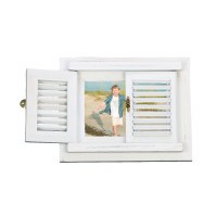 4 x 6" Distressed White Finish Shuttered Photo Frame