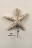 10" Single Wavy Arm Starfish Wall Hook Plaque