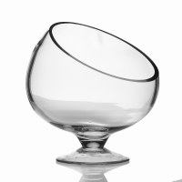 7" Clear Glass Footed Bias Bowl