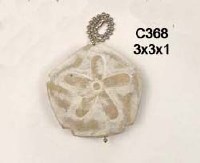 3" Whitewashed Sand Dollar Fan Pull Chain Fob