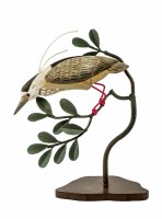 11" Night Heron on Branch Sculpture