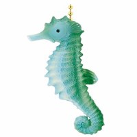 2" Blue and Green Seahorse Fan Pull
