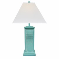 31" Turquoise Shutter Lamp