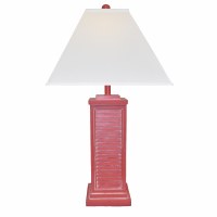 31" Coral Pink Shutter Lamp