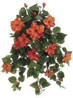 26" Faux Orange Artificial Hibiscus Bush