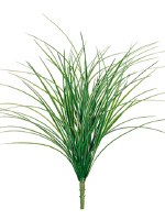 21" Green & White Artificial Grass Bush