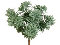 9" Faux Frosted Green Artificial Succulent Leaf Bush