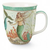 15 oz Multicolor Mermaid Hideaway Wrapped Ceramic Harbor Mug