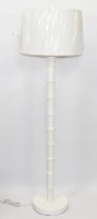 59" White Bamboo Floor Lamp