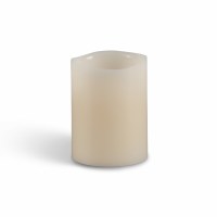 3" x 4" Wavy Bisque Vanilla Scented LED Pillar Candle
