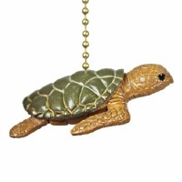 2" Green and Tan Sea Turtle Fan Pull