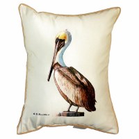 22" x 15" Brown Pelican Indoor and Outdoor Pillow