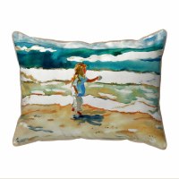 15" x 22" Girl on Beach Indoor and Outdoor Pillow