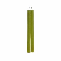 12" Pair of Green Grape Timber Taper Candles