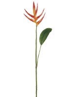 32" Faux Orange Artificial Miniture Heliconia Spray