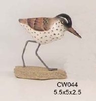 6" Single Sandpiper Tabletop Sculpture