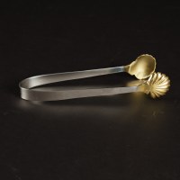 7" Silver and Gold Aluminum Shell Tongs