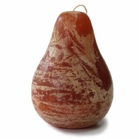 4" Caramel Brown Pear Shaped Timber Candle