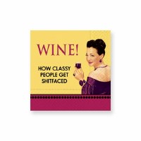 5" Square Wine How Classy Beverage Napkins