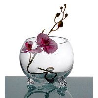7" Footed Glass Ball Vase