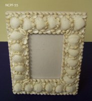 4" x 6" Natural White Scallop Shells Frame