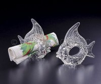 4" Clear Acrylic Fancy Fish Napkin RIng