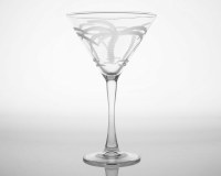 10 fl oz Etched Palm Tree Martini Glass