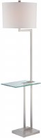 64" Silver Rectangular Metal Floor Lamp with Glass Table